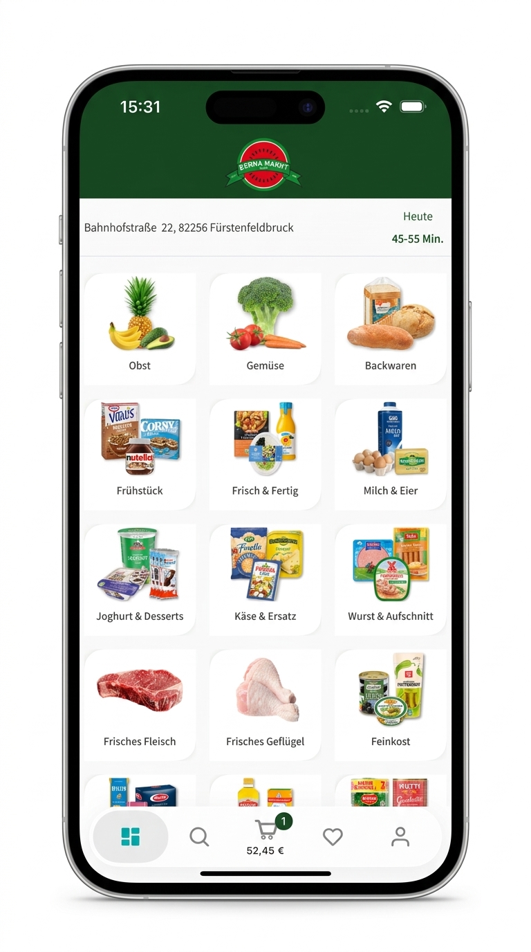 Berna Markt Shop App Vorschau
